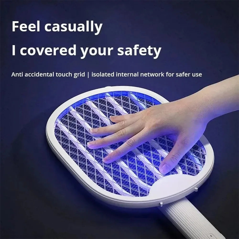 3000V Foldable Electric Mosquito Killer USB Rechargeable Fly Trap Mosquito Swatter Racket Insect Killer With UV Light Bug Zapper Beauty World Shop
