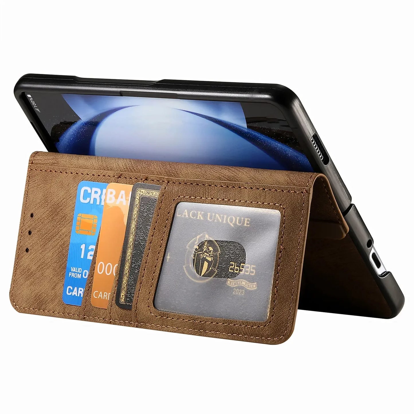 2 in 1 Magnetic Zipper Cards Solt Wallet Leather Case For Samsung Galaxy Z Fold 8 ultra 7 6 5  Wireless Charging Bag Purse Cover Beauty World Shop