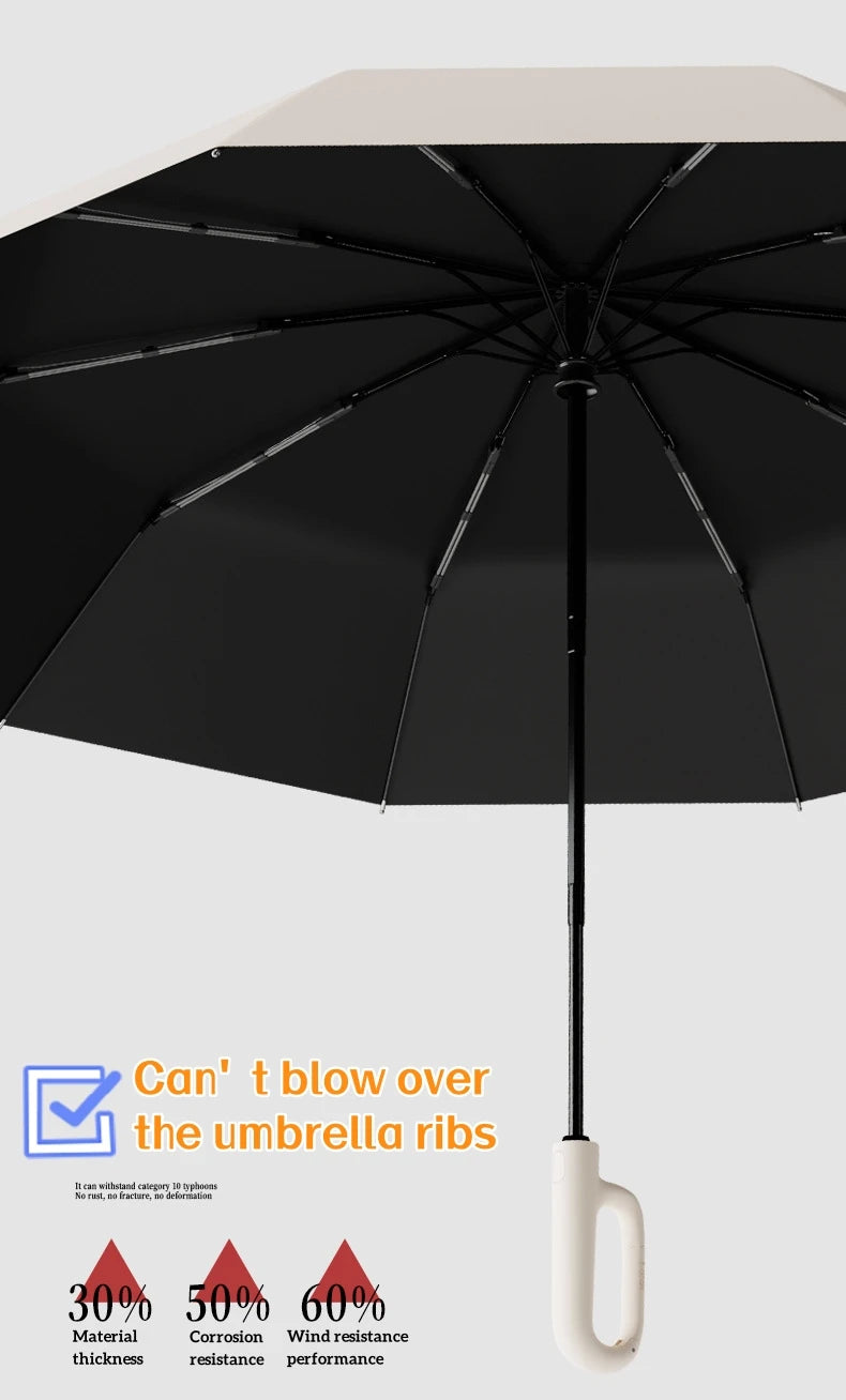 Extra Large Reinforced Wind-resistant Rain-resistant Dual-purpose UV-resistant Fully Automatic Ring-buckle Umbrella Beauty World Shop