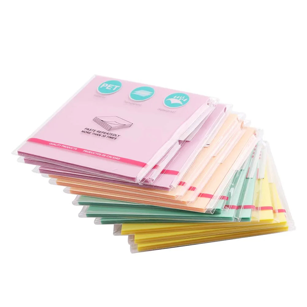 50 Sheets Creative Transparent PET Waterproof Sticky Notes Notepads - School Stationery & Office Supplies Beauty World Shop