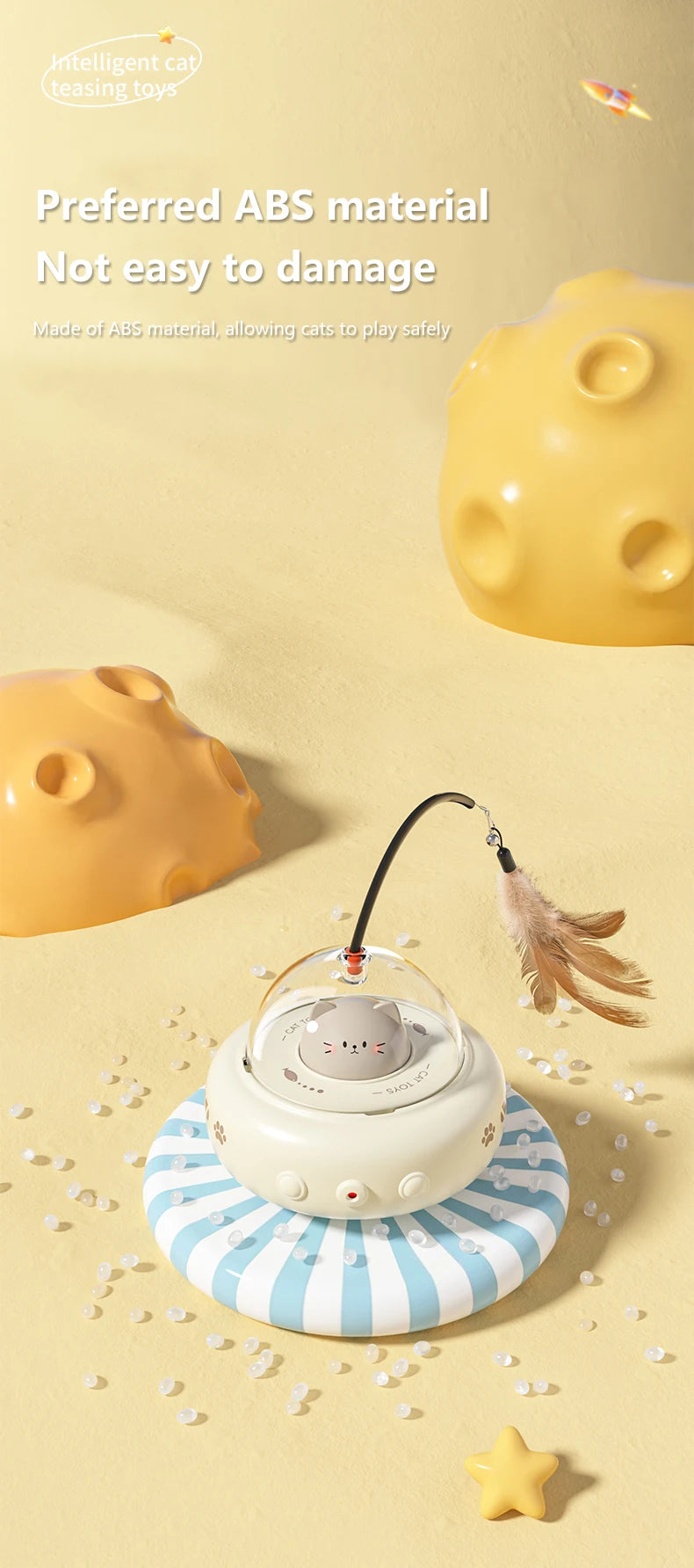 Smart Teaser Cat Toy Electric UFO Cat Teaser Stick With Bell Training Pet Toys Replaceable Feather Interactive Cat Supplies Beauty World Shop