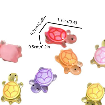 100Pcs Mini Resin Turtles Glow in The Night Turtle Miniatures Multi-Function Small Animals Figures for DIY Fairy Garden Decor Beauty World Shop