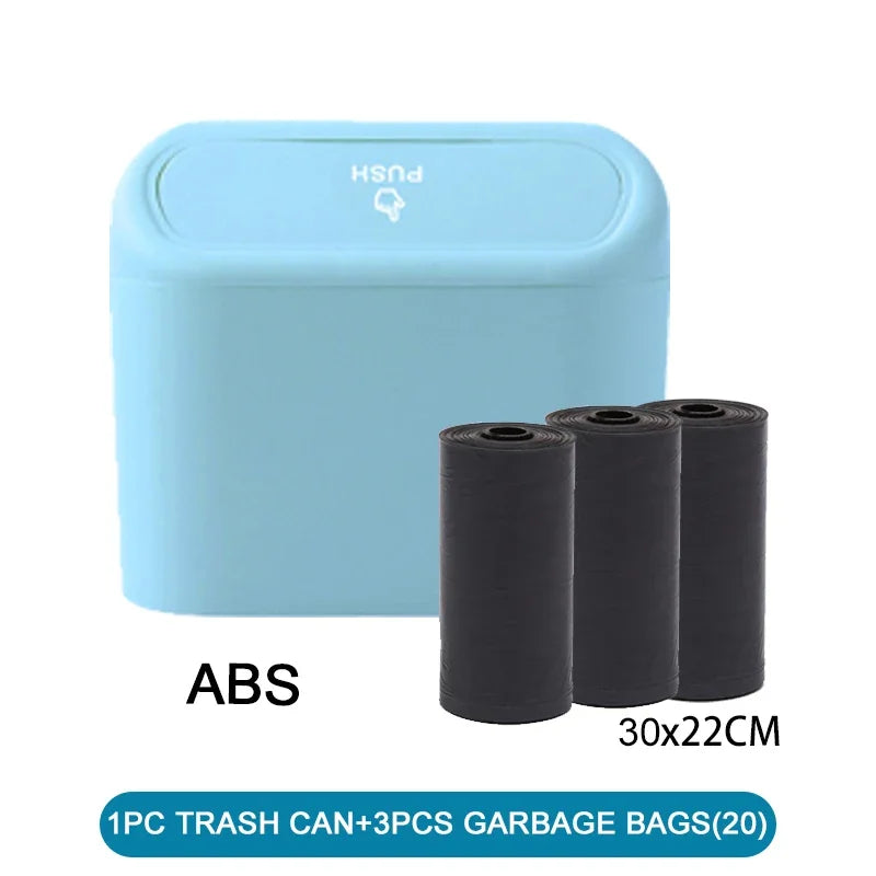 Car Trash Can (with Lid) Contains 60 (300) Garbage Bags, Small Car Trash Can, Leak-proof Mini Car Accessories Beauty World Shop