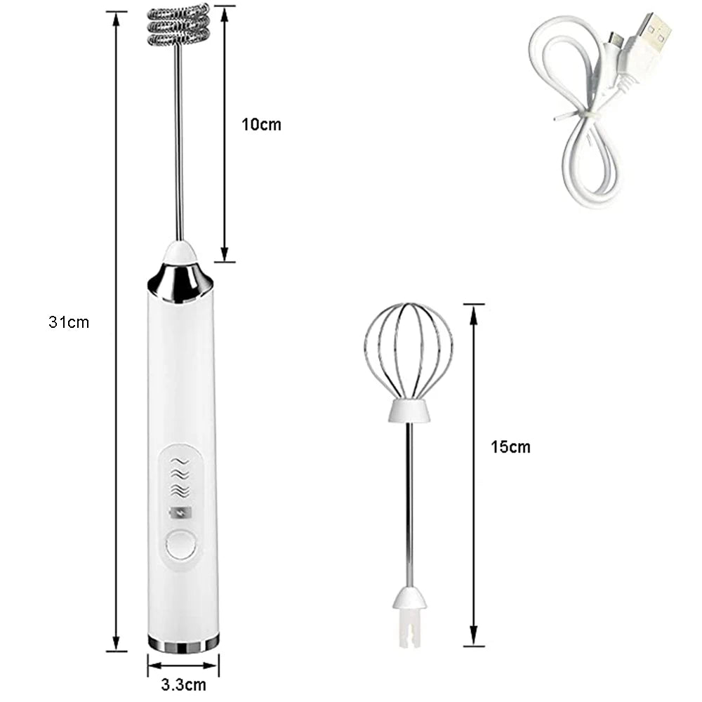TINSOL  Electric Milk Frother Mini Handheld Wireless Powerful USB Rechargeable Convenience Coffee Milk Whipping Kitchen Whisks Beauty World Shop