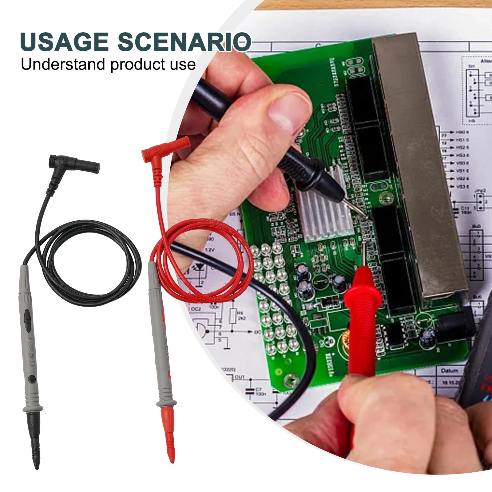 20A 1000V Multimeter Test Heads Needle Pin Digital Multi Meter Head Wire Pen Cable Kit Multimeter Voltmeter PVC Tester Kit Beauty World Shop
