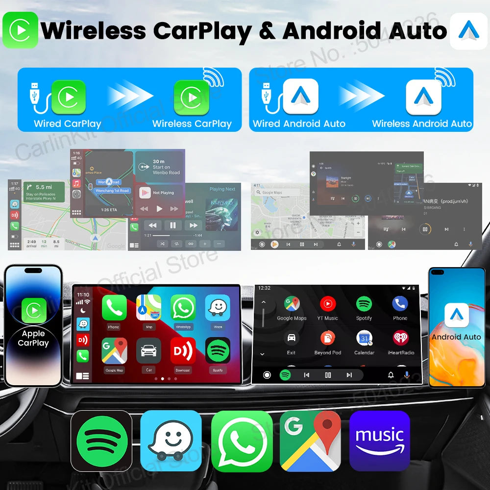 CarlinKit 5.0 Mini Ultra Wireless Adapter Wireless CarPlay Android Auto For OEM Car Plug and Play WiFi Bluetooth Auto Connection Beauty World Shop