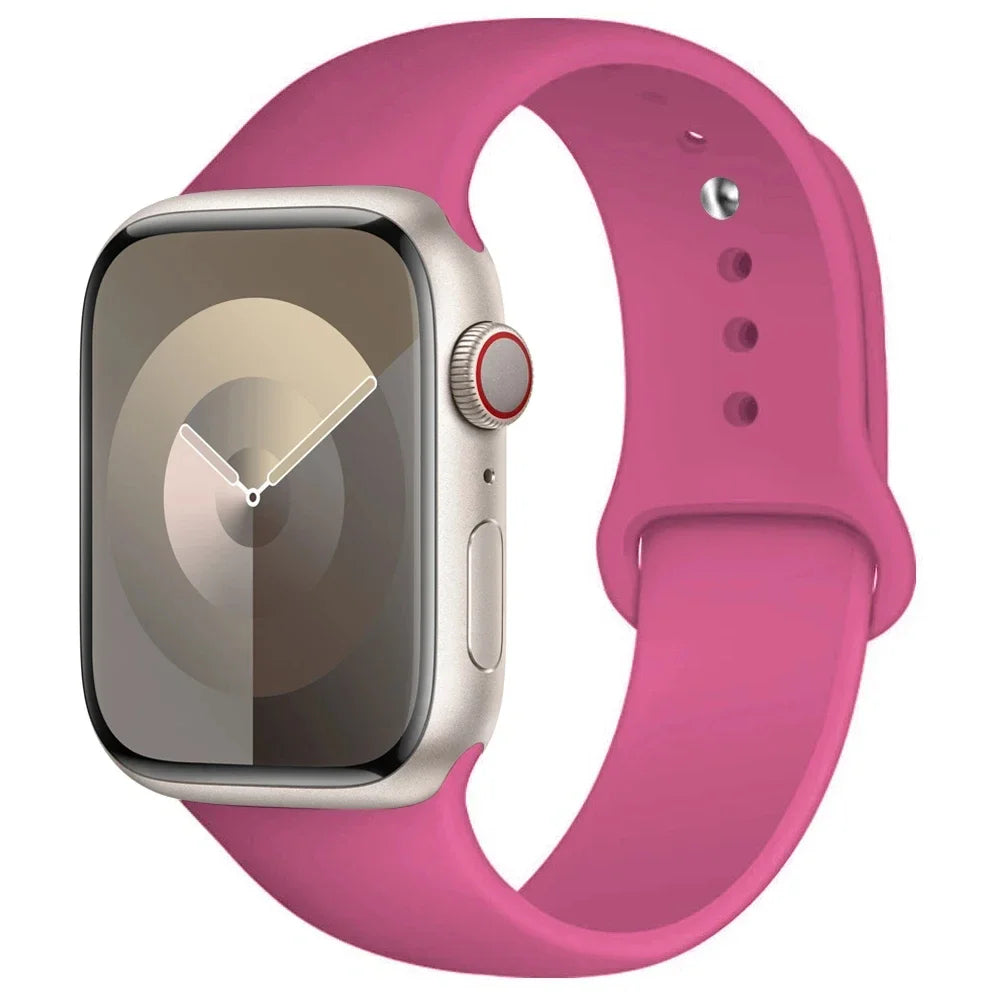 Silicone Band For Apple Watch strap 44mm 45mm 40mm 41mm 42-38mm 45 mm sport bracelet iwatch series 8 7 6 5 4 3 SE 9 Ultra 2 49mm Beauty World Shop