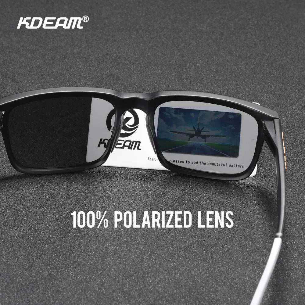 KDEAM Men's Polarized Sunglasses Square Casual Outdoors Sun Glasses Women Unisex Sunglass For Couple With Zipper Case Beauty World Shop