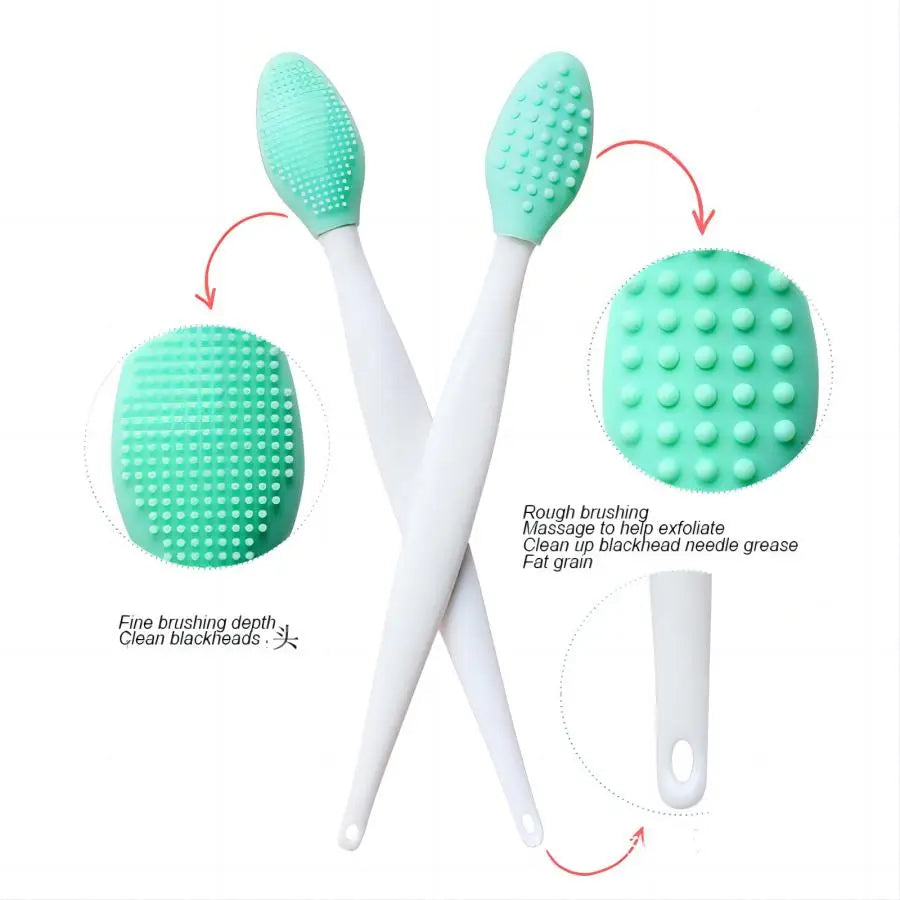1PC/4PCS  Beauty Skin Care Wash Face Silicone Brush Exfoliating Nose Clean Blackhead Removal Brushes Tools With Replacement Head Beauty World Shop