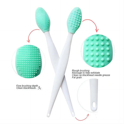 1PC/4PCS  Beauty Skin Care Wash Face Silicone Brush Exfoliating Nose Clean Blackhead Removal Brushes Tools With Replacement Head Beauty World Shop