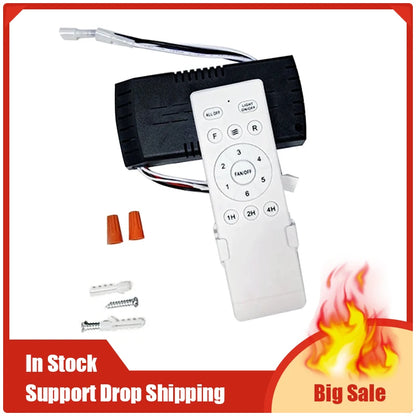Universal Ceiling Fan Remote Control Kit Replacement, 6-Speed & Timing, Remote Replacement For DC Ceiling Fan Light Beauty World Shop
