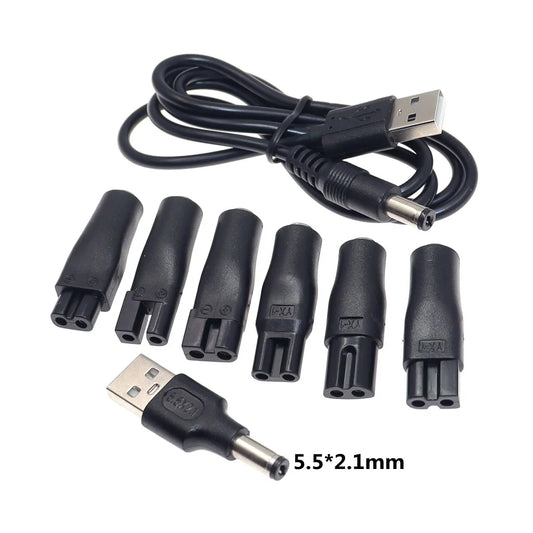 8 PCS Power Cord 5V Replacement Charger USB Adapter Suitable for All Kinds Hair Clippers, Beard Trimmers, Shavers Beauty World Shop