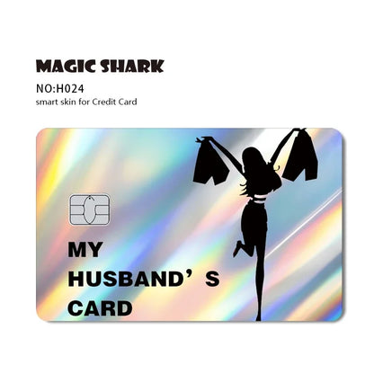 Magic Shark Skull Panda Hunter Broke Blue Eyes Dragon Laser Holographic Sticker Cover Film Skin for Credit Bank Debit Card Beauty World Shop