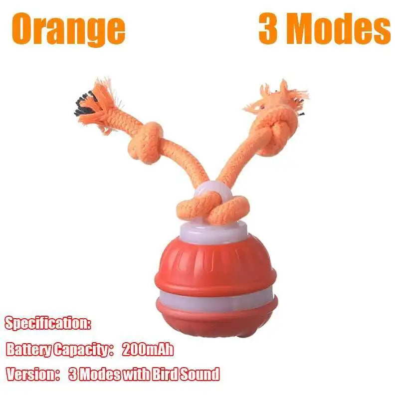 Interactive Dog Toys Smart Rolling Ball With Rope Motion Activated Automatic Moving Squeaky Dog Training Puppy Chew Toy Balls Beauty World Shop