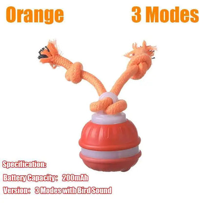 Interactive Dog Toys Smart Rolling Ball With Rope Motion Activated Automatic Moving Squeaky Dog Training Puppy Chew Toy Balls Beauty World Shop