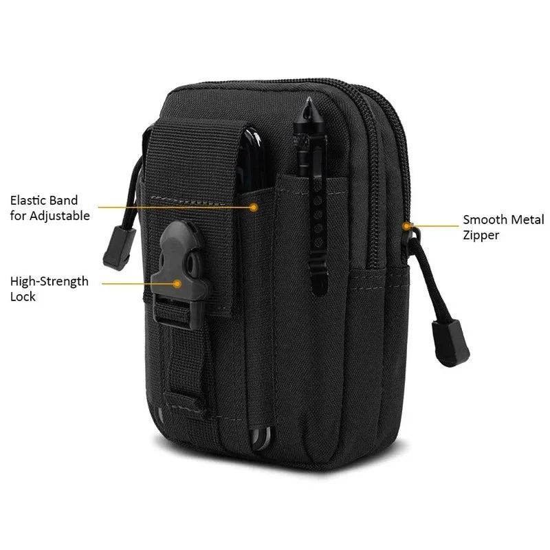 Mobile Phone Case Pouch Waist Bag Waterproof Nylon Multifunction Casual Men Waist Pack Male Small Bag Beauty World Shop