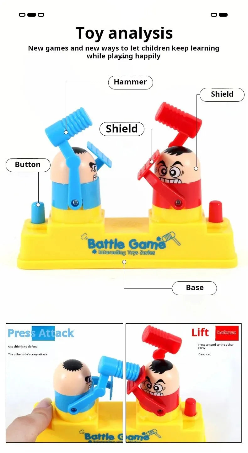 Mini Children's Head Knocking Little Man Fighting Red and Blue Attack and Defense Twin Parent Child Finger Fighting Game Machine Beauty Fashion