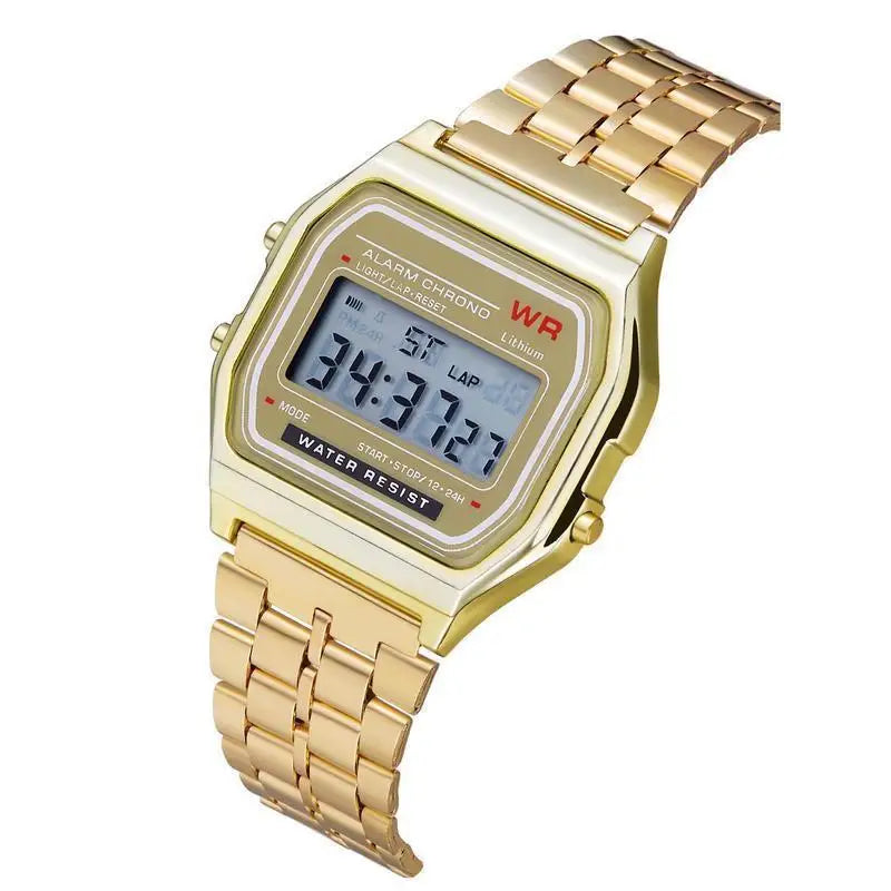 F91W Non-Waterproof Steel Band Watch For Women, Men, Business Clock, Multi-Functional LED Digital Sports Watch, Electronic Clock Beauty World Shop
