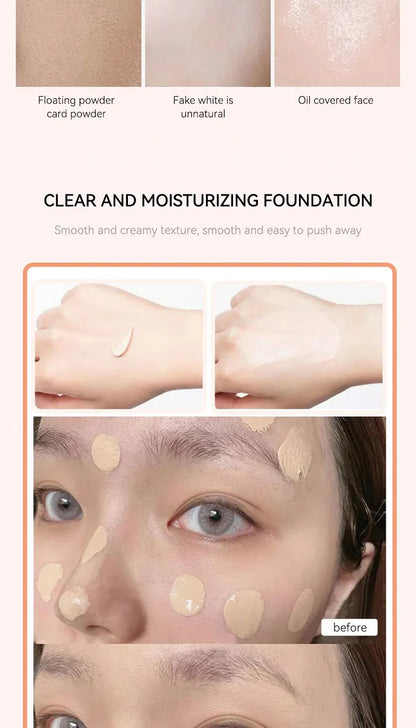 The liquid foundation is light, matte, naturally brightening, and does not come off makeup. The natural complexion is frosty, Beauty Trend Shop