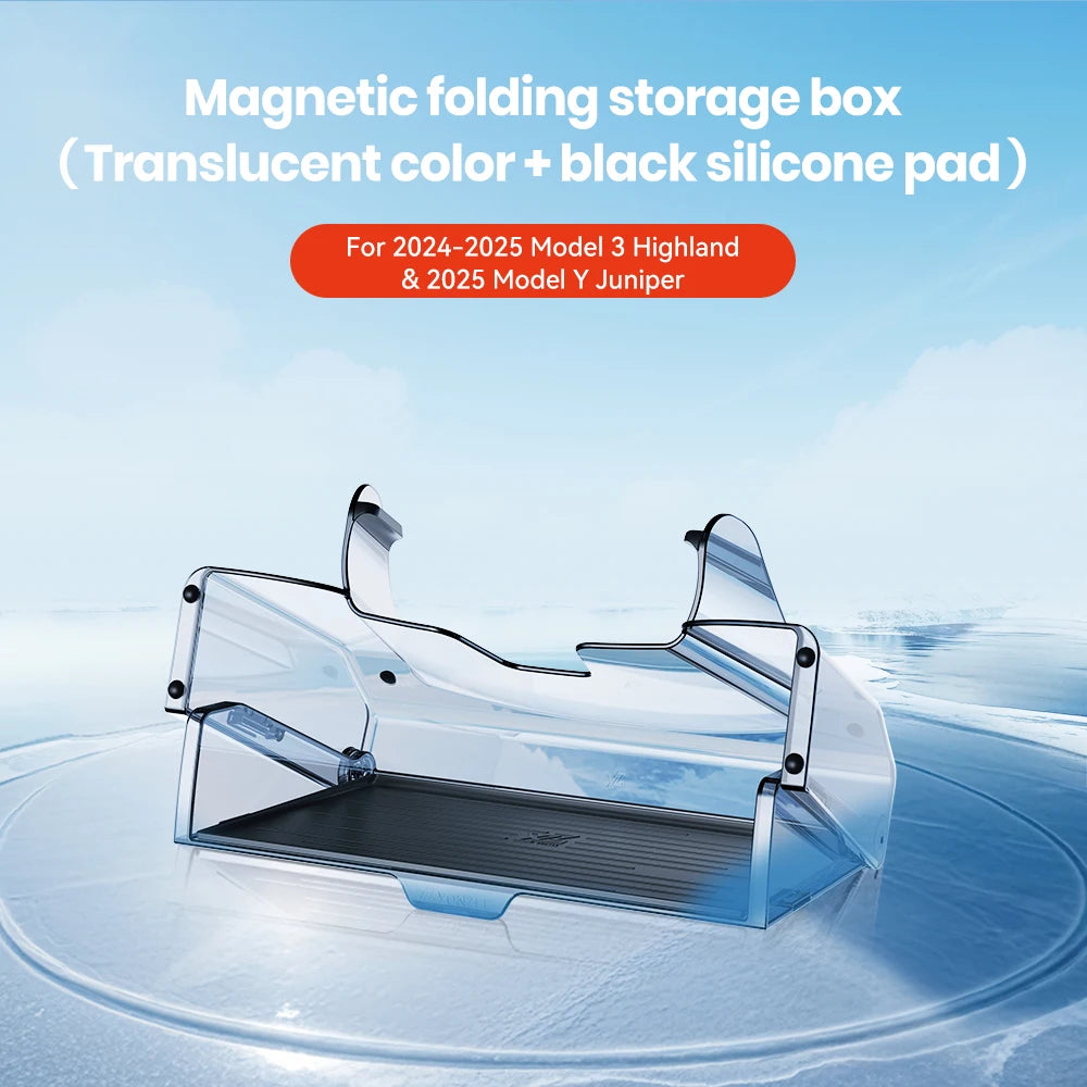 YZ For 2021-2025 Tesla Highland Model 3 Y Juniper Tray Magnetic Under Screen Hidden Storage Box Magnetic Hidden Screen Box Beauty World Shop