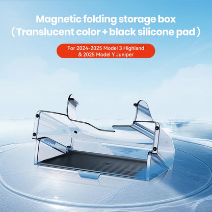 YZ For 2021-2025 Tesla Highland Model 3 Y Juniper Tray Magnetic Under Screen Hidden Storage Box Magnetic Hidden Screen Box Beauty World Shop