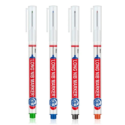4Pcs/Set 20mm Deep Hole Long Nib Head Markers For Metal Perforating Pen Waterproof Bathroom Woodworking Decoration Multi-Purpose Beauty World Shop