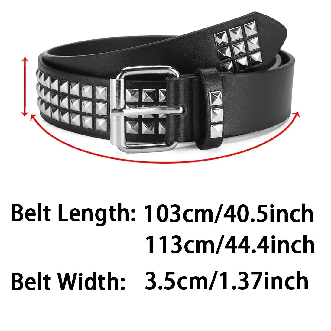 Trend Rivet Belt Heavy Metal Belt Men Women Punk Nightclub Rock Style Belt Jeans Belt Y2K Belt Fashion Decoration Women's Belts Beauty World Shop