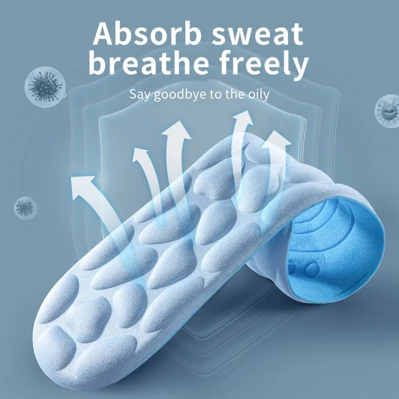 4D Cloud Technology Sports Insoles for Shoes PU Sole Soft Breathable Shock Absorption Cushion Running Orthopedic Care Insoles Beauty World Shop