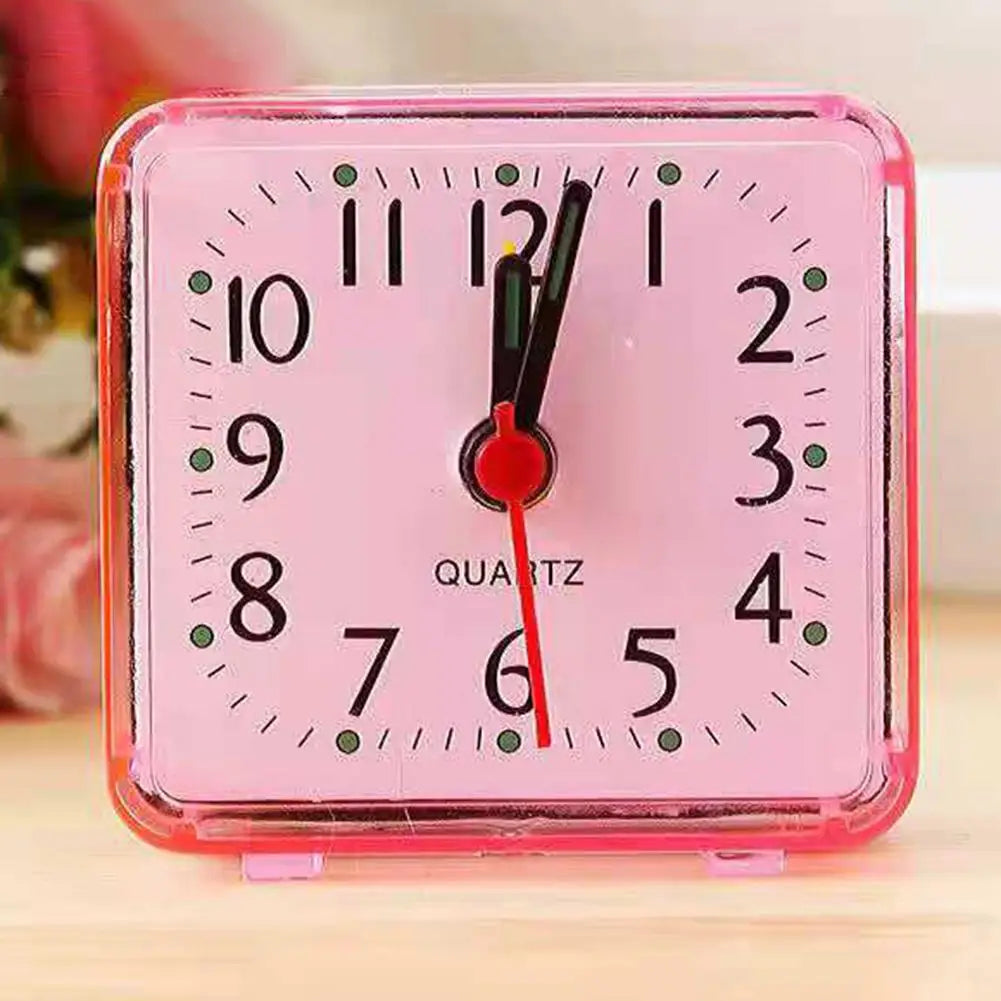 Bedside Small Alarm Clock Quartz Battery Square Candy Color Student Bedroom Alarm Clock Wake Up With Beeping Sound Beauty World Shop