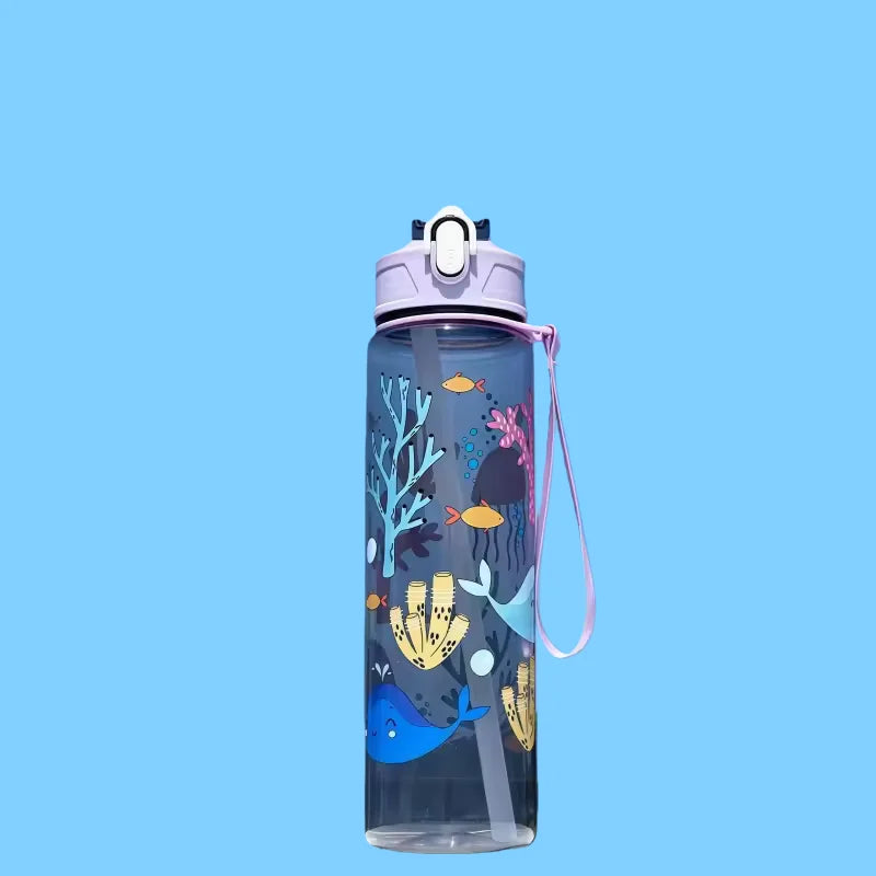 800ml/27oz Large Capacity Sports Water Bottle Leak Proof Plastic Drinking Cup With Time Scale Suitable For Travel Fitness Sports Beauty World Shop