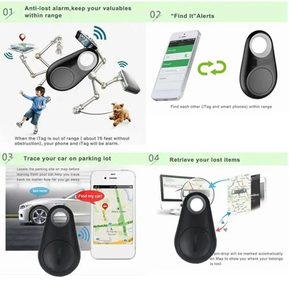 1-5pcs Wireless Mini GPS Tracker Anti-lost Alarm Key Child Bag Wallet Finder Bluetooth APP Locator Smart Tag For Ios And Android Beauty World Shop