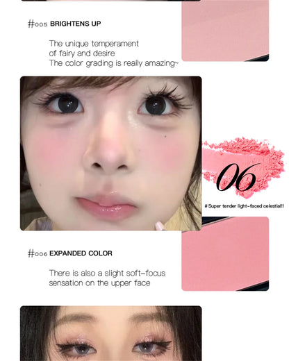 Monochrome Matte Blusher Palette Soft Silky Cheek Natural Facial Rouge Plate Lasting Nude Low Saturation Powder Blusher Disk Beauty World Shop