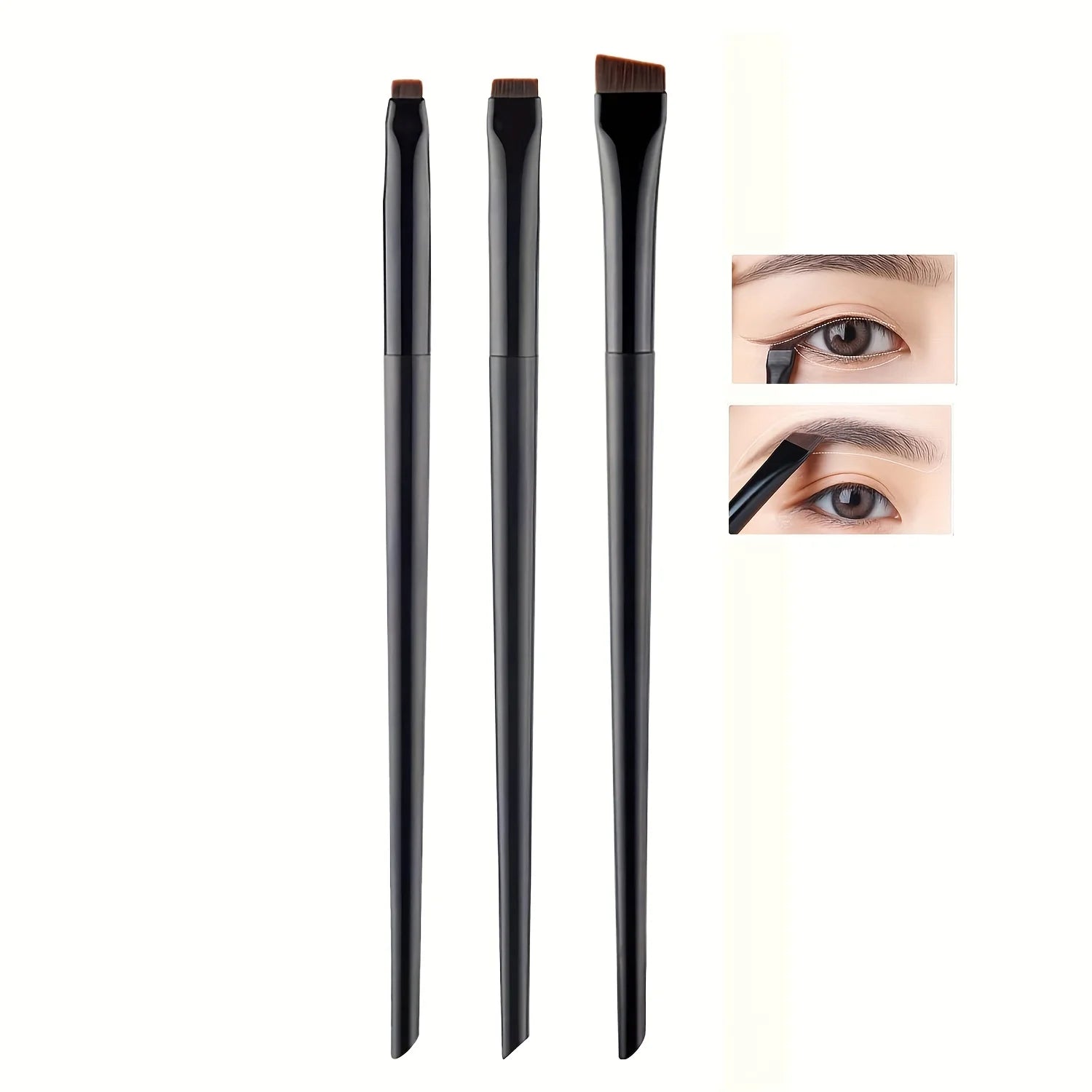 3pcs Makeup Brush Set,Blade eyeliner brush fine oblique head eyebrow brush outline eyeliner ultra-thin eye shadow brush makeup b Beauty World Shop