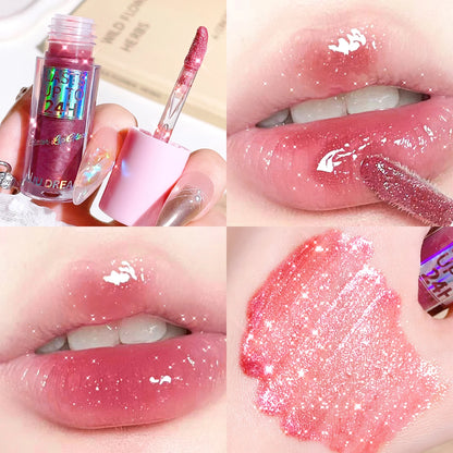 Sparkling Gloss Lip Balm – Water-Gloss Mirror Finish, Moisturizing, Hydrating, Non-Sticky, Cup-Proof, Plump Lips Beauty World Shop