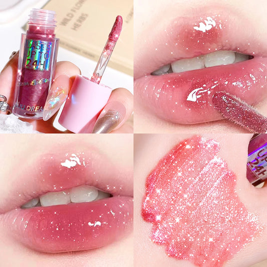 Sparkling Gloss Lip Balm – Water-Gloss Mirror Finish, Moisturizing, Hydrating, Non-Sticky, Cup-Proof, Plump Lips Beauty World Shop