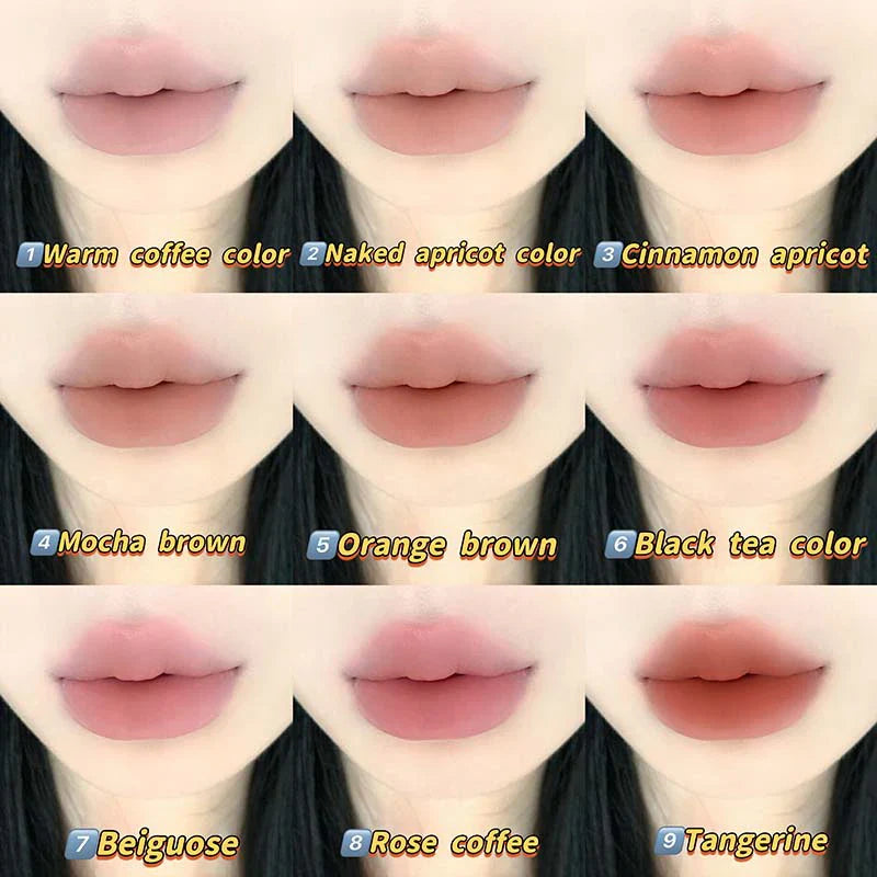 Cappuvini 9 Colors Velvet Lip Mousse - Matte & Natural Finish, Long-Lasting Non-Drying, Cute Bear Design for Youthful Look, Beauty Trend Shop