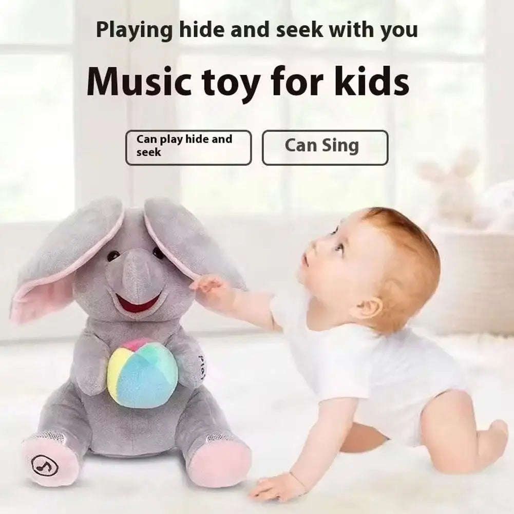 Hide-And-Seek Elephant Plush Toy Baby Interactive Singing Musical Toy For Soothing Children Head Up Training Toys Children Gift Beauty World Shop