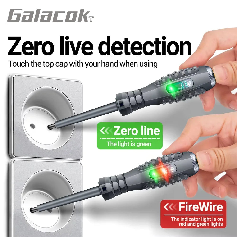 Multifunctional Electrician Test Screwdriver AC Non-contact Induction Test Pen Voltage Tester 70-600V Red Green Induction Lights Beauty World Shop