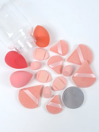 Spring 15 Cans,3 Loose Powder Puffs & 3 Mini Loose Powder Puffs & 3 Mini Makeup Eggs & 3 Mini Air Cushion Puffs, Foundation Mix