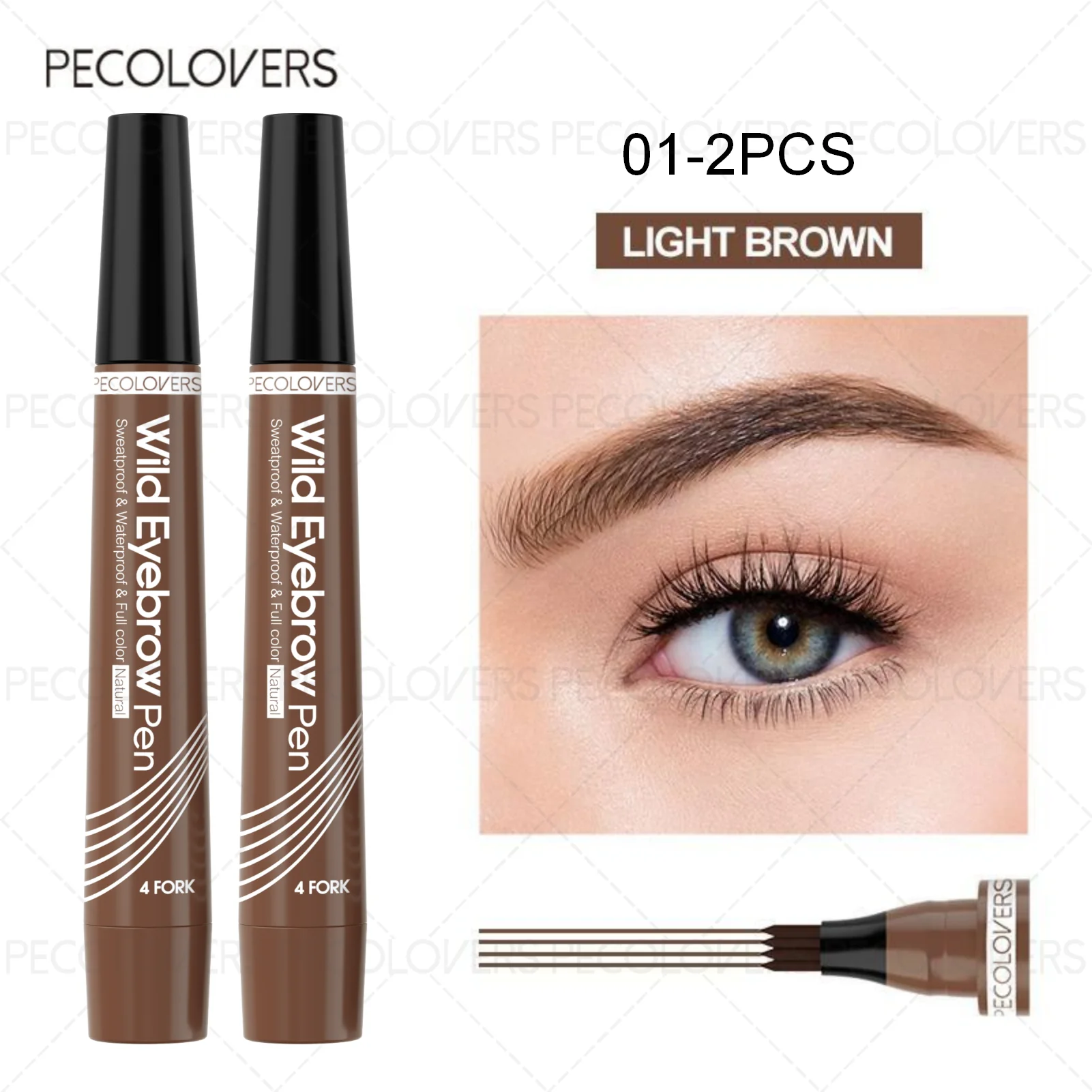6 Colors 1pc Eyebrow Pen Waterproof 4 Split Tip Eyebrows Pen Eyebrow Tattoo Pen Waterproof Liquid Black Eyebrow Makeup Pencil Beauty World Shop