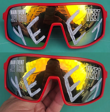 Jey Uso YEET Sunglasses Sports Shades MAIN EVENT Blue Glasses Bloodline USOS RARE Colors Motorcycle Glasses Beauty World Shop
