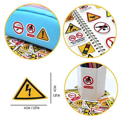 10/50/100PCS Warning Pattern Sign Stickers Pack DIY Skateboard Motorcycle Suitcase Stationery Decals Decor Phone Laptop Toys Beauty World Shop