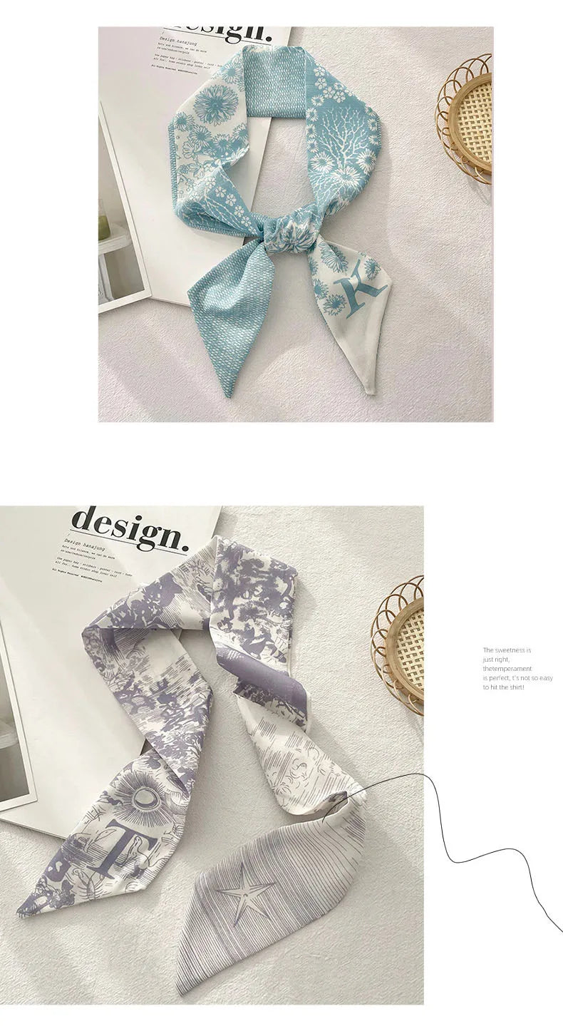26 Letters Tarot Constellation Bag Scarf Twill Silk Scarves Women New Neckerchief Hair Headbands Beauty World Shop