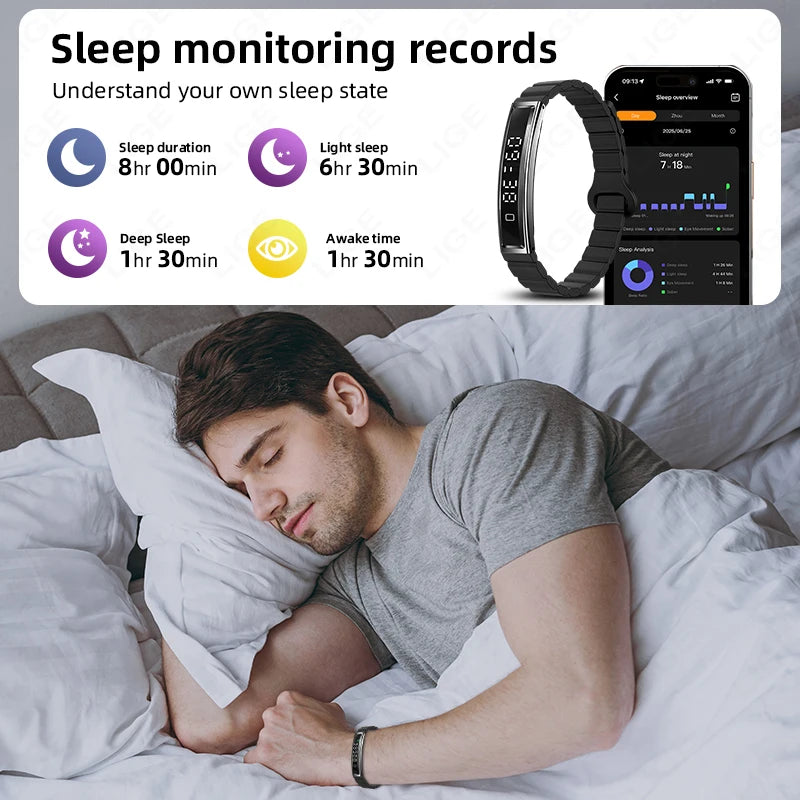 LIGE New Sport Fitness Tracker Smart Band Bracelet Heart Rate Blood Oxygen Sleep Monitor Pedometer Call Reminder Smartwatch 2025