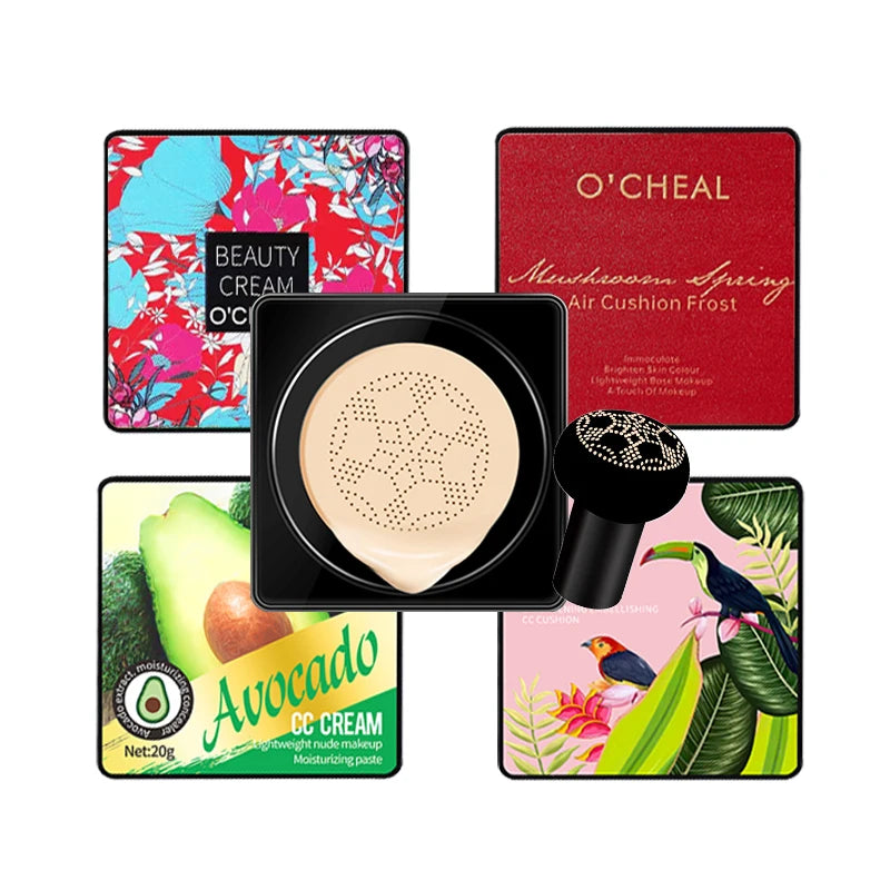 OCHEAL Mushroom Head BB Cream Foundation Cream for Face Makeup Concealer Cushion for Face Base Cream Makeup Cushion Compact Beauty World Shop