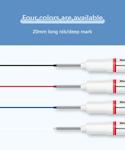 4Pcs/Set 20mm Deep Hole Long Nib Head Markers For Metal Perforating Pen Waterproof Bathroom Woodworking Decoration Multi-Purpose Beauty World Shop