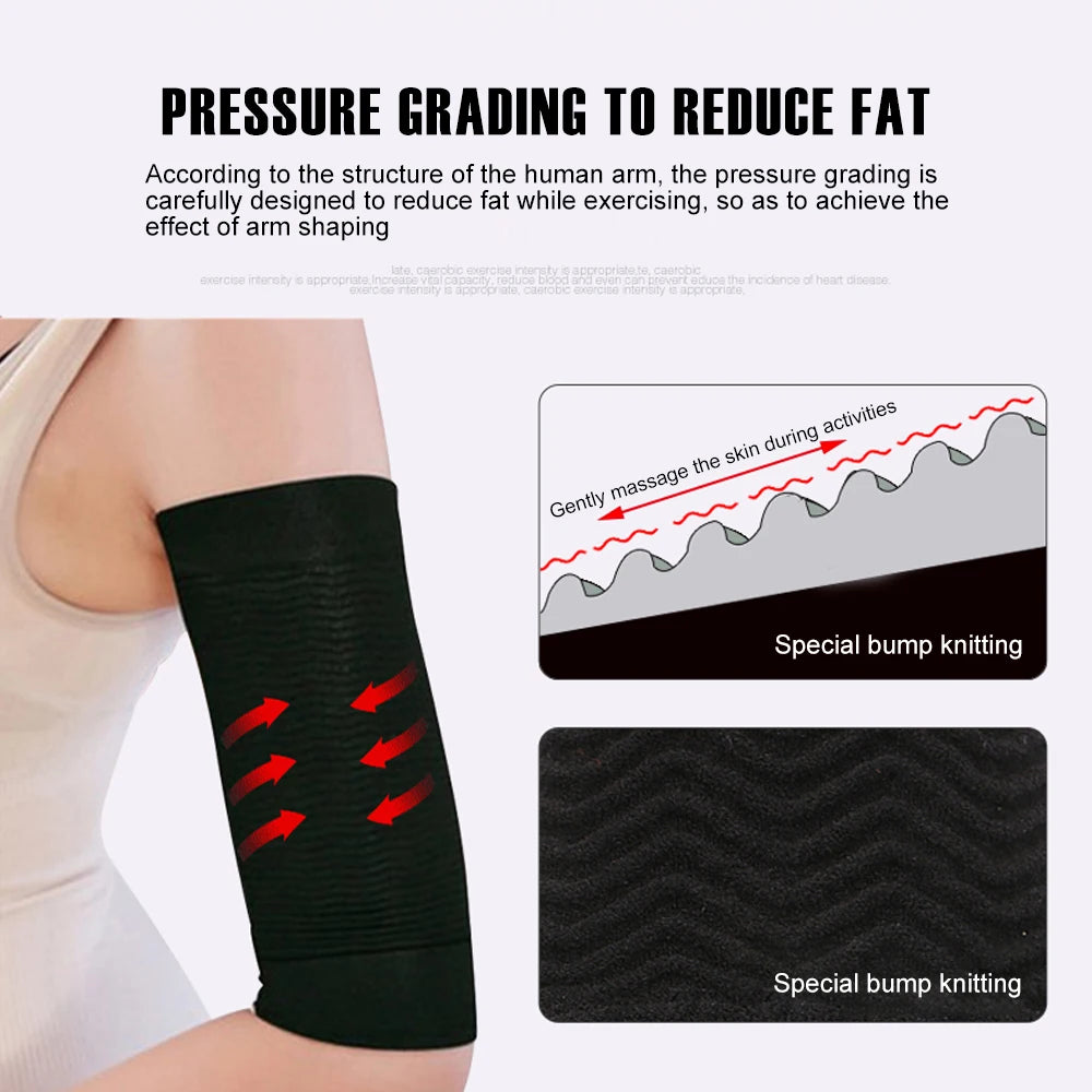 1Pair Arm sSlimming Shaper Compression Wrap Sleeve Helps Lose Arms Fat,Tone up Arm Shaping Sleeves for Women,Sports  Arm Shapers Beauty World Shop