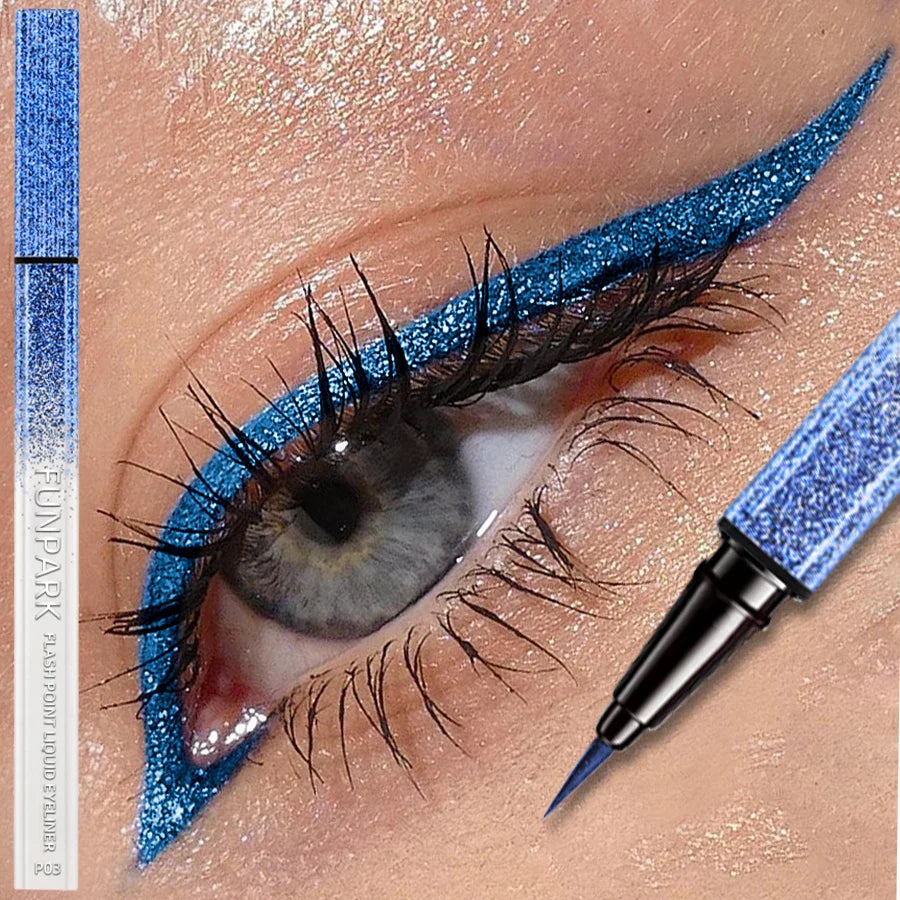 6 Color Diamond Shiny Eye Liner Eyeshadow Waterproof Quick-dry Silver Gold Metellic Pearlescent Liquid Eyeliner Makeup Gilfts Beauty Trend Shop