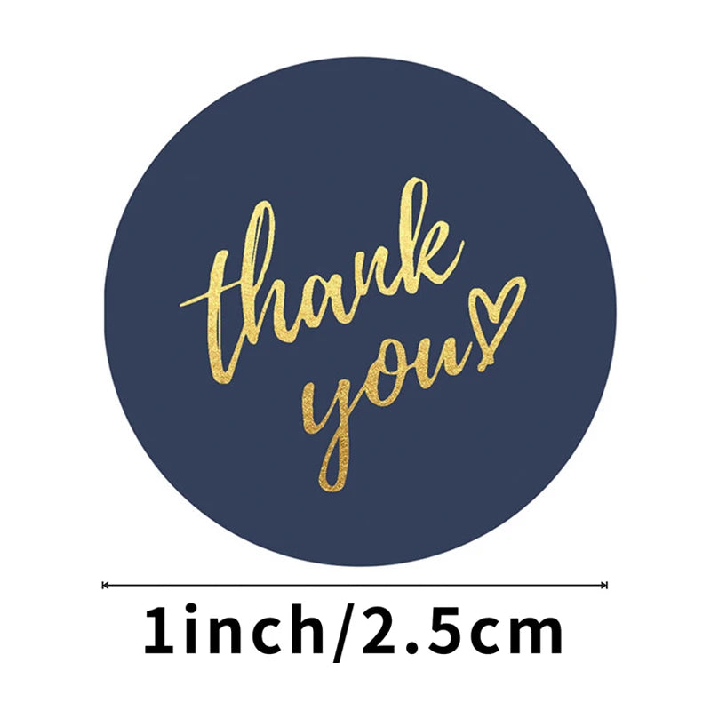 50-500pcs 1inch Blue Thank You Stickers For Envelope Sealing Labels Stationery Supplies Handmade Wedding Gift Decoration Sticker Beauty World Shop