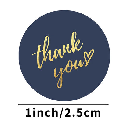 50-500pcs 1inch Blue Thank You Stickers For Envelope Sealing Labels Stationery Supplies Handmade Wedding Gift Decoration Sticker Beauty World Shop